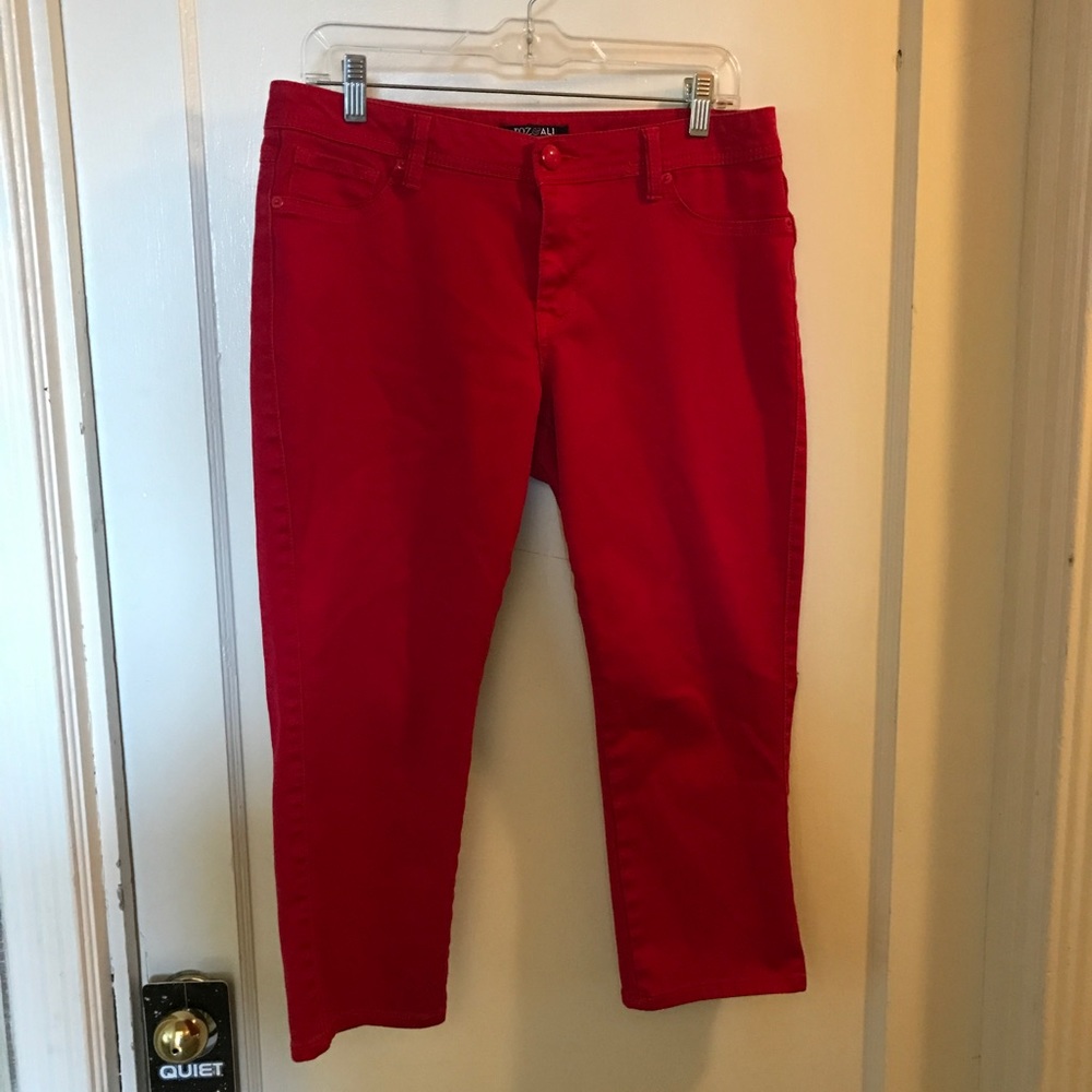 Bright Red Crop Pants